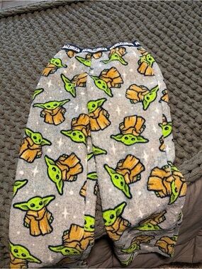 Star Wars Baby Yoda Fleece Lounge Pants - Gray, Green, Tan